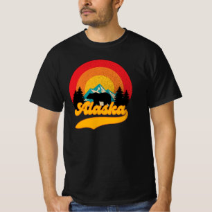 Camiseta Retro Sunset Alaska Juneau Bear Mountain Wild AK