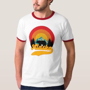 Camiseta Retro Sunset Alaska Juneau Bear Mountain Wild AK