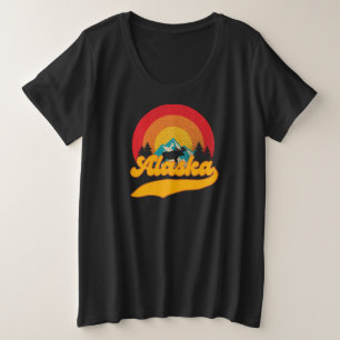 Camiseta Retro Sunset Alaska Juneau Moose 0Montanhas Selvag