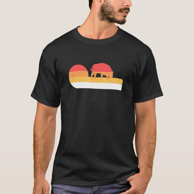 Camiseta Retro Sunset American Bison (Frente)