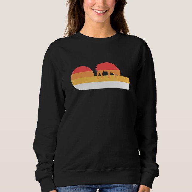 Camiseta Retro Sunset American Bison (Frente)