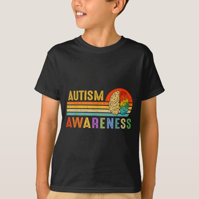 Camiseta Retro Sunset Autism Awareness Neurodiversity Spect (Frente)