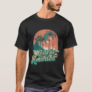 Camiseta Retro Sunset Beach Vibes - Golfo Dos Eua, América