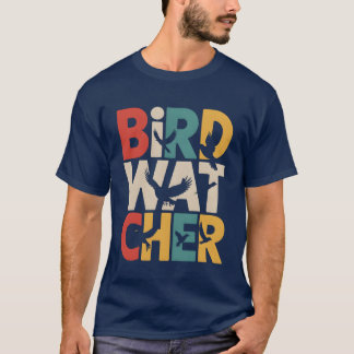 Camiseta Retro Sunset Birdwatcher Bird Lover Família
