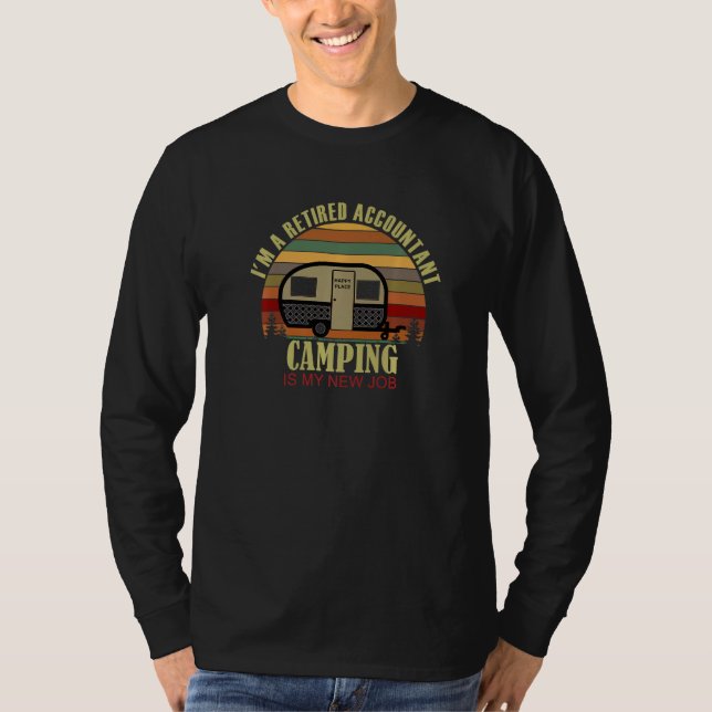 Camiseta Retro Sunset Camper Retired ACCOUNTANT New Job Cam (Frente)