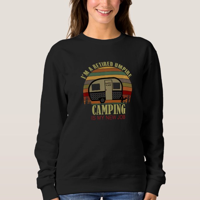 Camiseta Retro Sunset Camper Retired UMPIRE New Job Camping (Frente)