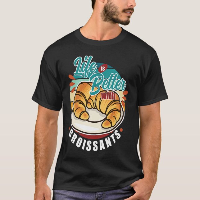 Camiseta Retro Sunset Croissant Quote Food Fan (Frente)