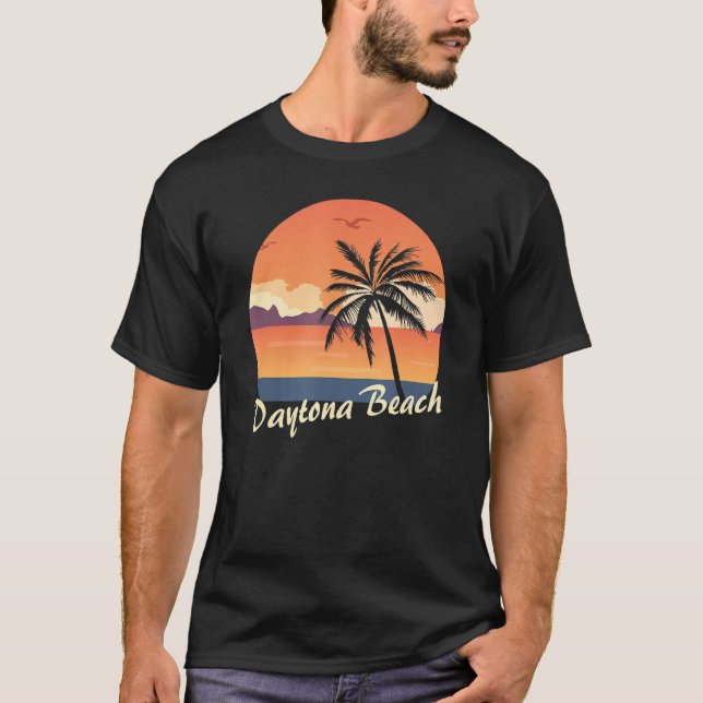 Camiseta Retro Sunset Daytona Beach (Frente)