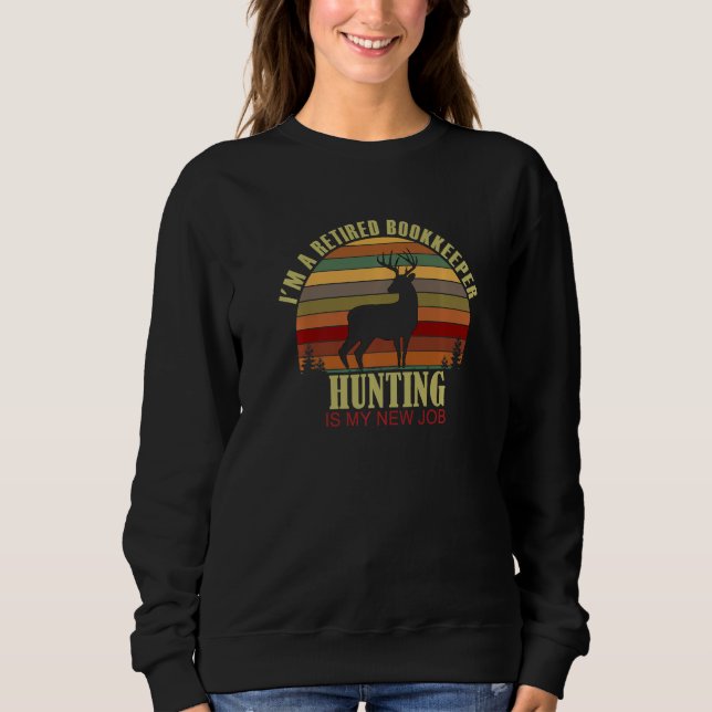 Camiseta Retro Sunset Deer Retired BOOKKEEPER New Job Hunti (Frente)