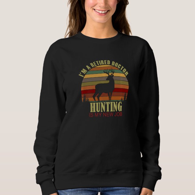 Camiseta Retro Sunset Deer Retired DOCTOR New Job Hunting P (Frente)