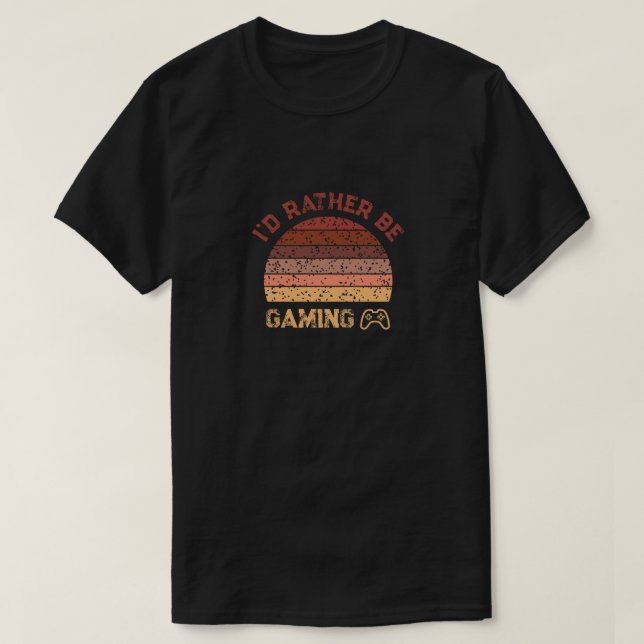 Camiseta Retro Sunset Eu Preferencialmente De Jogar (Frente do Design)
