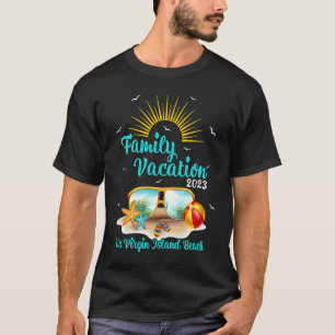 Camiseta Retro Sunset Family Vacation 2023 Us Virgin Island