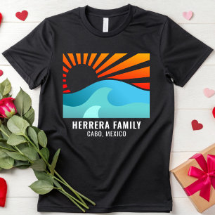 Camiseta Retro Sunset Family Vacing Reunion Beach Summer