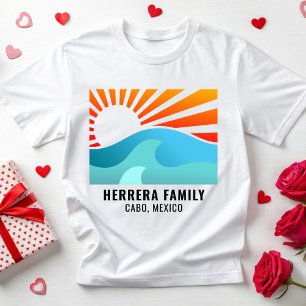 Camiseta Retro Sunset Family Vacing Reunion Beach Summer