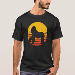 Camiseta Retro Sunset Gorilla Ape Monkey Animal Gorilla