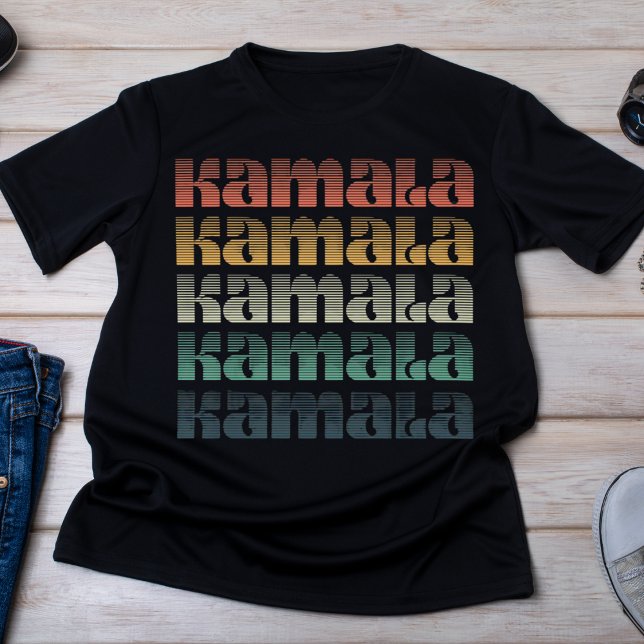 Camiseta Retro Sunset Gradient Kamala 2024 (Criador carregado)
