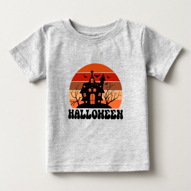 Camiseta Retro Sunset Halloween (Frente)