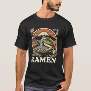 Camiseta Retro Sunset Japonês Art Noodles Lover Mt Fuji F