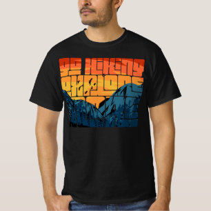 Camiseta Retro Sunset Landscape Hiking Adventure Explorar