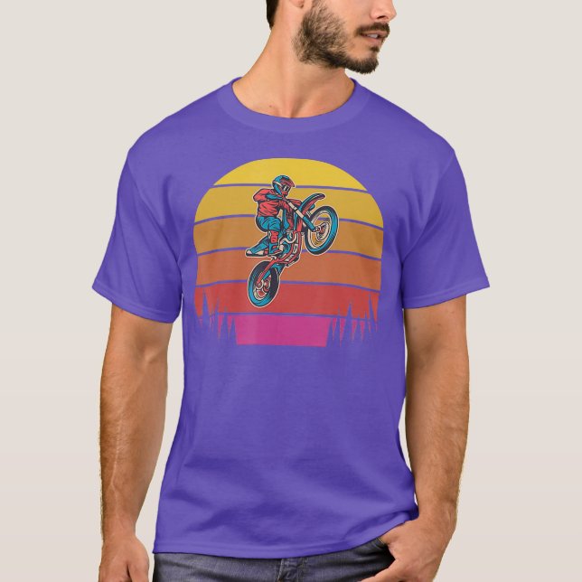 Camiseta Retro Sunset Motocross Supercross Off Road Road (Frente)