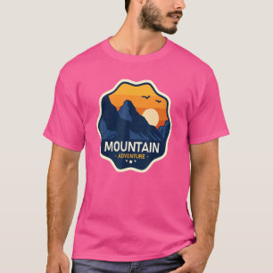 Camiseta Retro Sunset Natural Lake Mountain Adventure Await