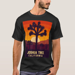 Camiseta Retro Sunset No Deserto Da Califórnia Joshua Tree