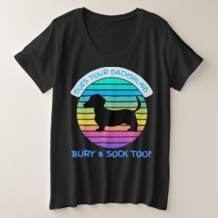 Camiseta Retro Sunset O seu Dachshund também enterra uma me