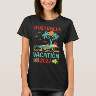 Camiseta Retro Sunset Palm Tree Beach Vacation 2022 Austral