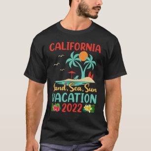 Camiseta Retro Sunset Palm Tree Beach Vacation 2022 Califor