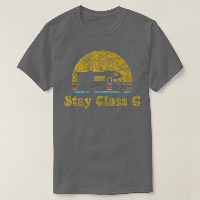 Camiseta Retro Sunset RV Stay Class C Camping Camper Gift  (Frente do Design)