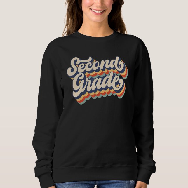 Camiseta Retro Sunset Second Grade Teacher & Student Back T (Frente)