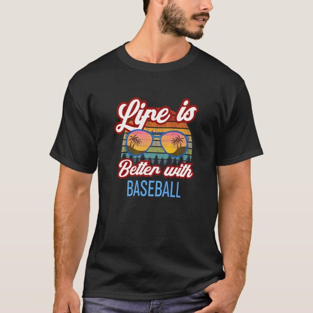 Camiseta Retro Sunset Slogan   With Baseball (Frente)