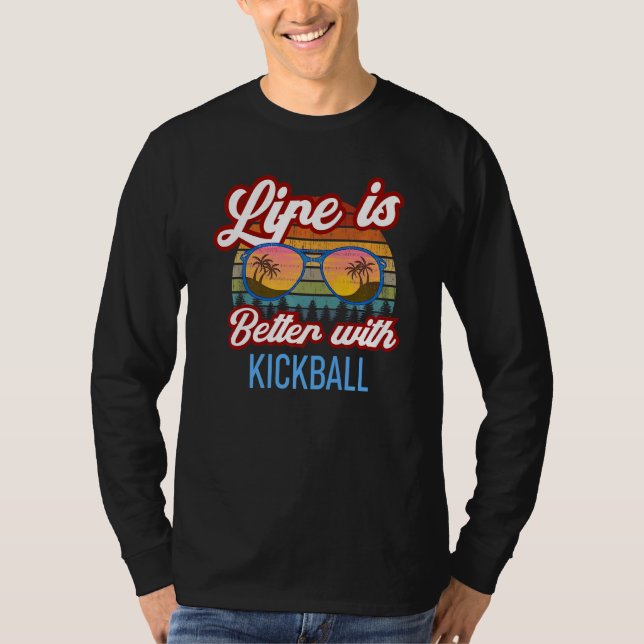 Camiseta Retro Sunset Slogan   With Kickball (Frente)