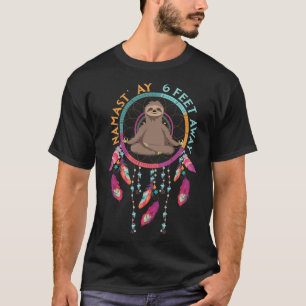 Camiseta Retro Sunset Sloth Yoga Namas A 6 Pés De Distância
