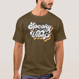Camiseta Retro Sunset Spooky Vibes Pumpkin Spooky Season Ha