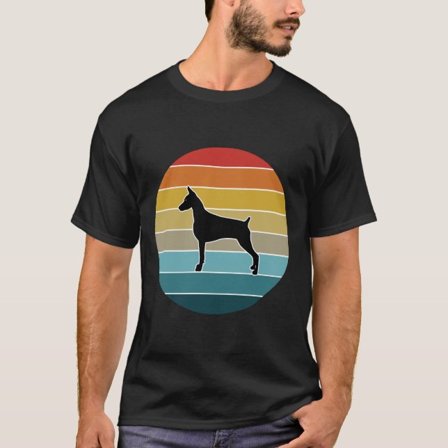 Camiseta Retro Sunset Style Doberman Vintage Lover Doberman (Frente)