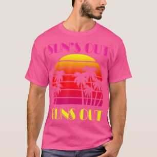 Camiseta Retro Sunset Suns Out Guns Out Palm Beach 1980S Fa