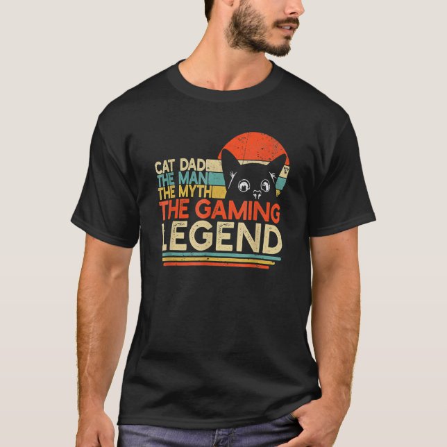 Camiseta Retro Sunset Video Game Player Gaming de Pai de Ga (Frente)