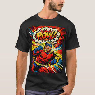 Camiseta Retro Super-herói POW! Quadrinho Arte Pop