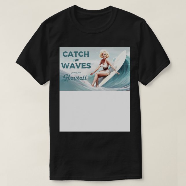 Camiseta Retro Surf Hawaii (Frente do Design)