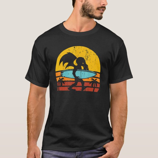 Camiseta Retro Surfer Vintage Wave Surfing Surf Beach (Frente)