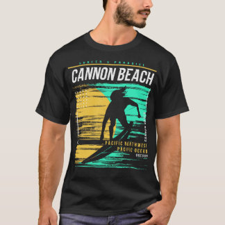 Camiseta Retro Surfing Cannon Beach Oregon Vintage Surfer B