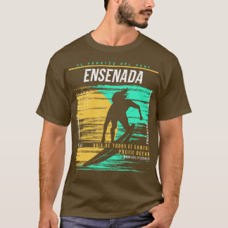 Camiseta Retro Surfing Ensenada Mexico Vintage Surfer Beach