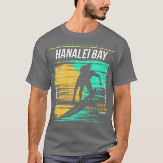 Camiseta Retro Surfing Hanalei Bay Kauai Hawaii Vintage Sur