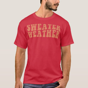 Camiseta Retro Sweater Clima outono Vibes Feliz Que