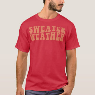 Camiseta Retro Sweater Clima outono Vibes Feliz Que