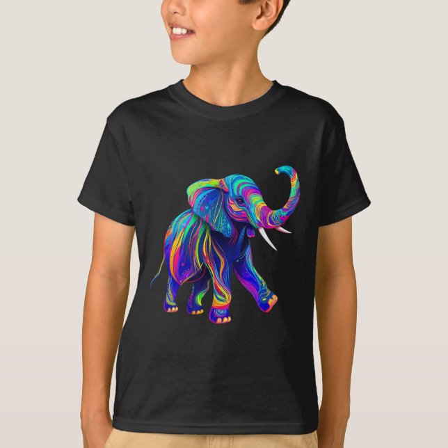 Camiseta Retro Synthwave anos 80 90 Elefante Tromba Acima C (Frente)