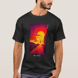 Camiseta Retro Synthwave Japonês Vaporwave Art Otaku, anos