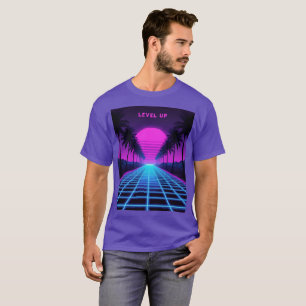 Camiseta Retro Synthwave Palmeiras Neon
