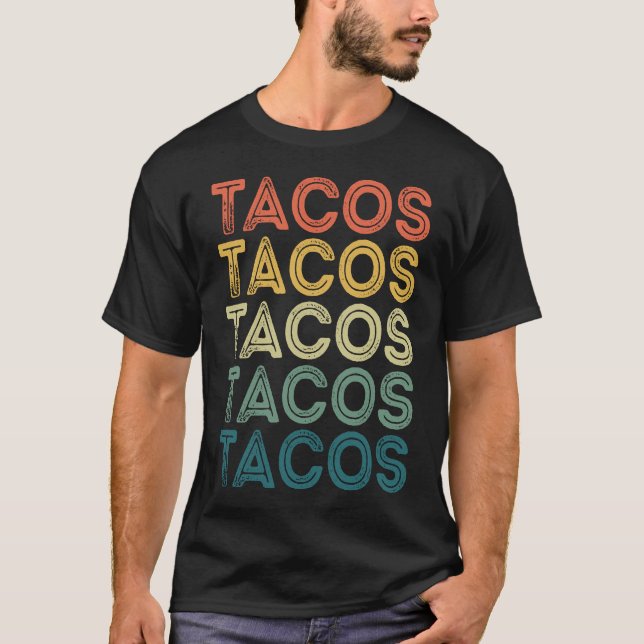 Camiseta Retro Taco, Engraçado Fiesta Tee para Cinco (Frente)